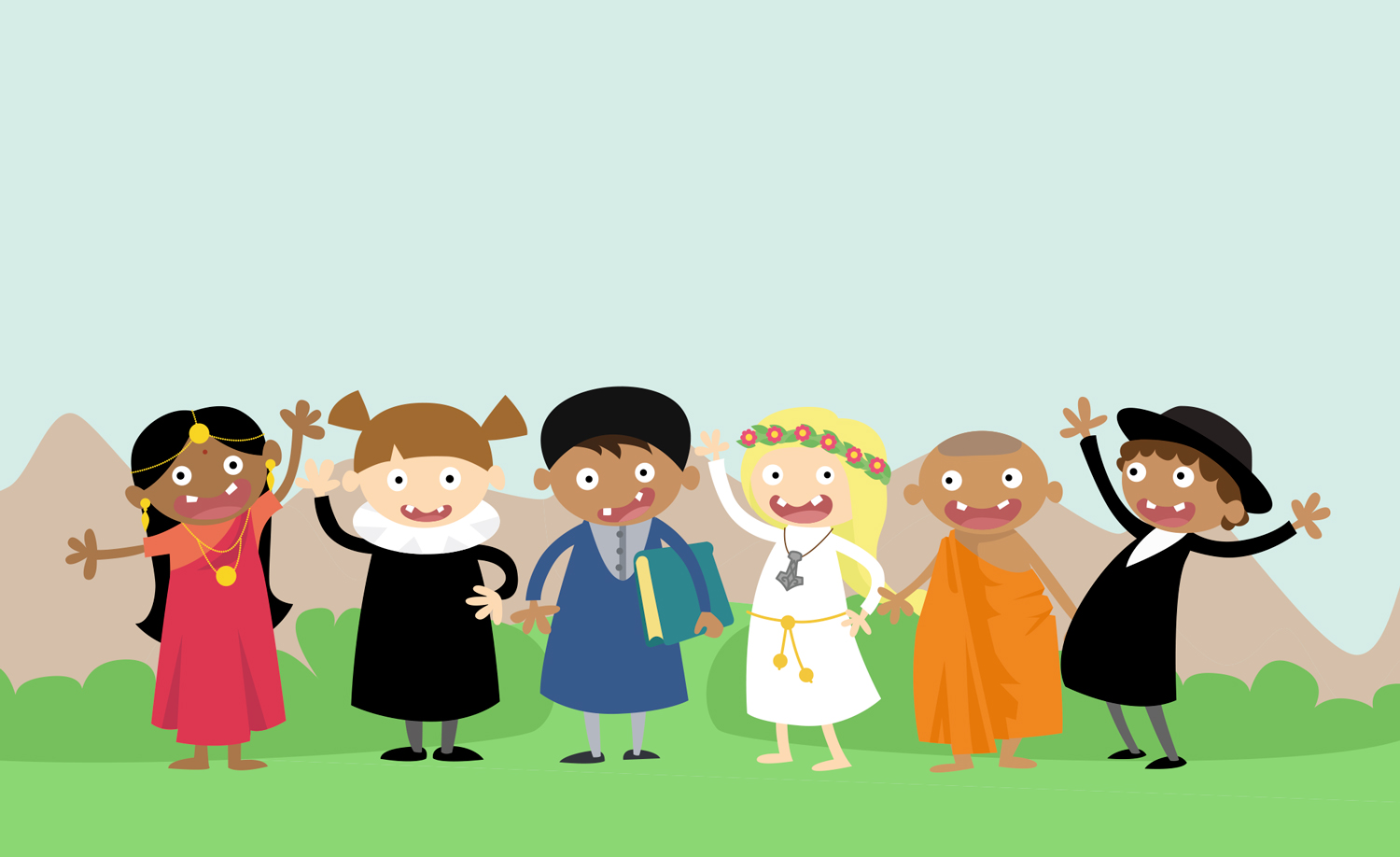 illustration-illustrator-tegning-tegner-religion-kristendom-buddisme-malene-hald-folkeskolen-undervisning-