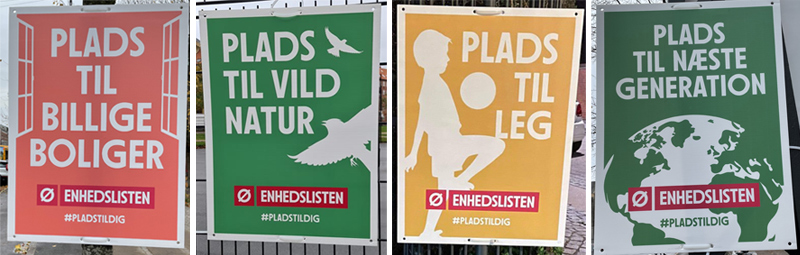 Enhedslistens illustrerede valgplakater